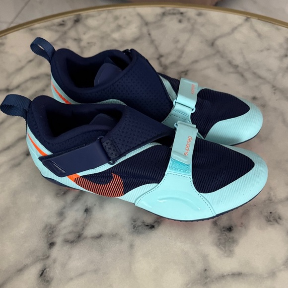 Women cycling Aqua and Navy Shoes - Picture 1 of 8